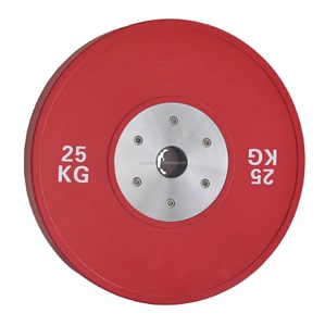 Placa de agarre de hierro fundido con logotipo personalizado de 5, 10, 15, 20, 25 kg, disco de parachoques de goma colorido para gimnasio, fitness, barra, pesas olímpicas - Product Image 4