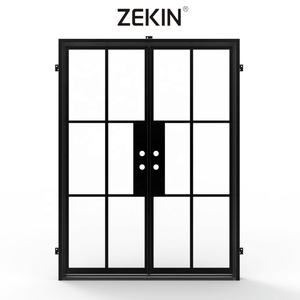 أبواب فرنسية زيكين معتمدة من NFRC وAS2047، أبواب داخلية للتقسيم، أبواب متأرجحة SDL، أبواب زجاجية مقواة، جدار ألومنيوم، أبواب جانبية بشبكة - Product Image 2