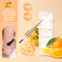 Huile à Cuticules Fleur Séchée 15 ml Vitamine E Logo Personnalisé Marque Privée Soin des Ongles Naturel Vert Huile à Cuticules Vernis Semi-Permanent