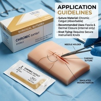 Sutures chirurgicales résorbables en catgut médical pour chiens de grande taille, usage vétérinaire et chirurgie humaine, haute qualité, stériles, non traumatiques, vente en gros