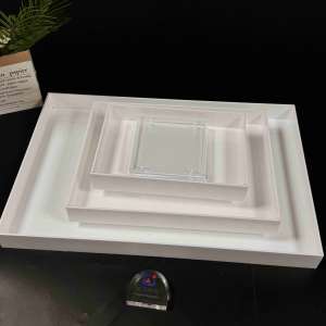 Torre de Comida Acrílica de 3 Niveles, Soporte Cuadrado para Exhibición, Decoración para Bodas y Fiestas, Embalaje de Cartón Apilable - Product Image 6