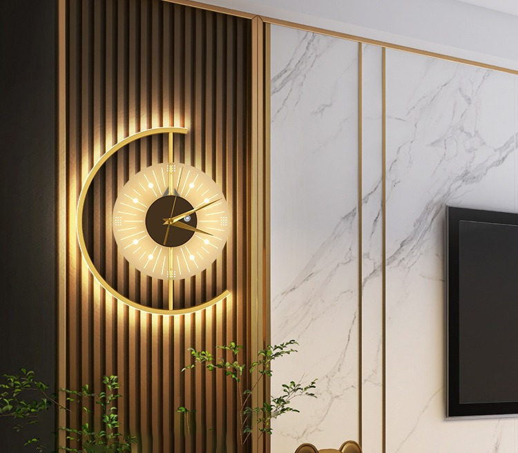 Creative ClockNordic Bedside Clock Wall Decorative Charging Modern Wall Light for Bedroom Bedside Lights - Image 3
