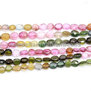 Cuentas de turmalina multicolor facetadas ovaladas, cuentas de turmalina de grado superior, 15 hebras para la fabricación de joyas, cuentas de turmalina al por mayor, regalo para mujeres. - Product Image 6