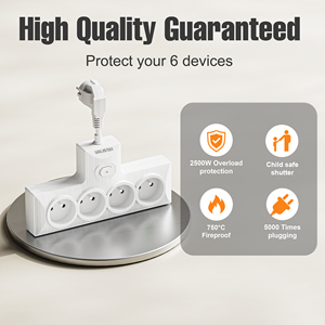 GELISTAR Wand steckdose Neues Design Französisch <span class=keywords><strong>4</strong></span>-Wege-Steckdose Steckdosen leiste Verlängerung buchse Großhandel - Product Image 5