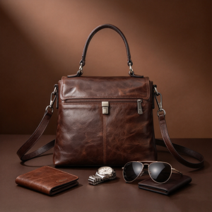 Bolso de Mano Vintage Marrón Oscuro con Solapa, Bolso Retro con Asa Superior y Correa Cruzada Ajustable Desmontable para el Trabajo y Viajes - Product Image 1