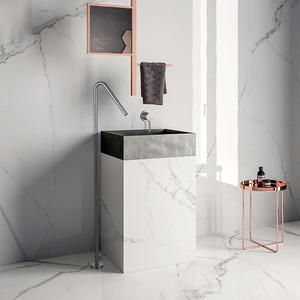 Robinet mitigeur de lavabo en or brossé au sol toilette chaude et coïde robinet de lavabo à poignée unique - Product Image 3