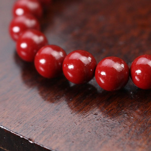 Cinnabar <b>Bracelet</b> Heart Shape <b>Red</b> Beads Unisex Gift Jewelry Hangzhou Made - Product Image 2