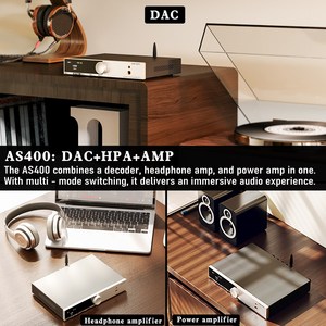 SML AS400 Hi-Res DAC khuếch đại công suất Tai nghe AMP Hỗ trợ <span class=keywords><strong>Bluetooth</strong></span> USB quang đồng trục mm Vinyl Phono khuếch đại Bộ giải mã âm thanh - Product Image 5