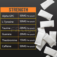 Complément alimentaire en sachets oraux Alpha Nootropique Énergisant, formule personnalisée OEM, café naturel et caféine