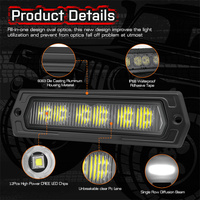 2PCS Feux de recul à montage encastré 7,8 pouces 6000K Lumière blanche Feux de recul 12V Barre LED pour remorque Camion Tout-terrain