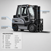 Forklift Listrik 3 Ton Berkualitas Tinggi dari Cina untuk Dijual, Baterai Lithium, Bersertifikasi CE ISO, Tinggi Angkat 3m, Angkat Tinggi 60V, Forklift Elektrik untuk Gudang