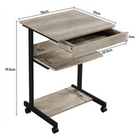 Bureau d'ordinateur mobile moderne avec roulettes, petit bureau d'angle, support pour PC avec clavier coulissant, postes de travail