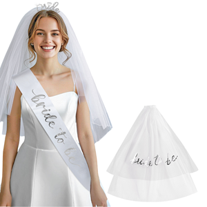 Set di 3 Pezzi: Sciarpa, Velo e Tiara per <span class=keywords><strong>Sposa</strong></span> in Attesa, Decorazioni per Feste Nuziali - Product Image 1