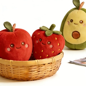 <span class=keywords><strong>Peluche</strong></span> Personalizzati a Forma di Frutta: <span class=keywords><strong>Avocado</strong></span>, Mela e Fragola, Bambole Morbide con Ricamo/Stampa, Servizio Personalizzato con Logo Aziendale - Product Image 1