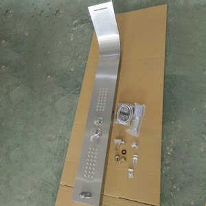 Columna de Ducha Montada en la Pared Water Droplet Sanitary Ware, Juego de Ducha Termostática de Acero Inoxidable 304, Acabado Negro - Product Image 3