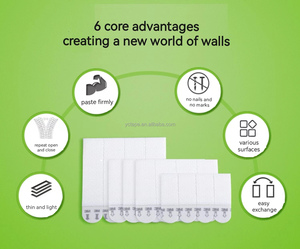 Самоклеящиеся крючки и петли для крепления на стену, чистое удаление липкой маскировки для подвешивания картин, маленькие размеры - Product Image 5