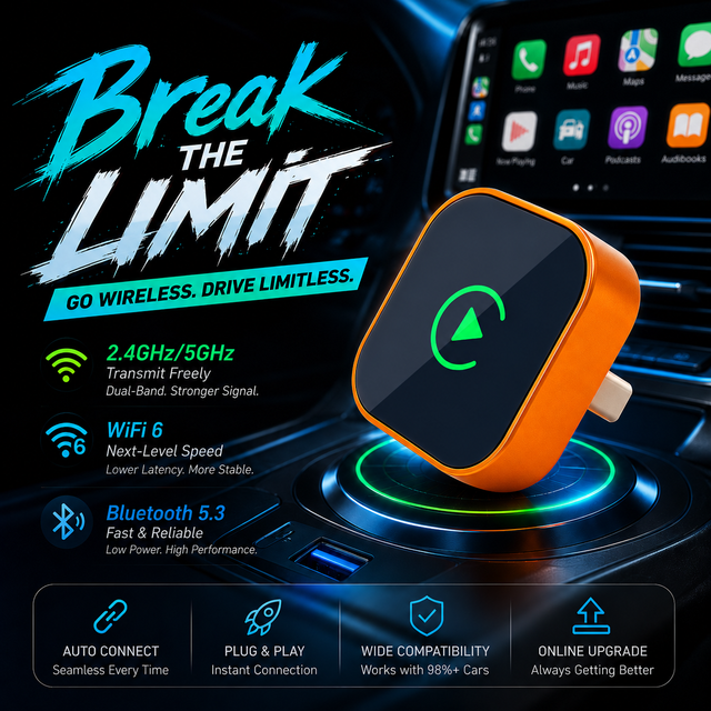 2026 New Release Carplay AI Box Android Auto Adapter Smart Portable Universal OEM ODM Factory Wholesale Price Style