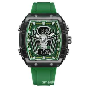 Montre pour homme, style sportif et cool, Miyota, cadran carré en caoutchouc, Spider-Man, Iron Man, verre, aiguille, dessin animé, édition limitée, 50 bars - Product Image 4