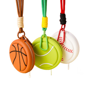 Porte-clés en caoutchouc QY Sports Ball, porte-clés en PVC souple, pendentif gomme, baseball, basketball, football - Product Image 5