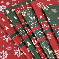 Nouveau Papier Cadeau de Noël 2026, Matériau Imperméable DIY pour Cadeaux de Réveillon, Pommes, Boîtes Cadeaux et Bouquets de Fleurs