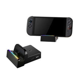 Station de charge portable pour <span class=keywords><strong>Nintendo</strong></span> Switch2 Station d'accueil pour Console NS HD <span class=keywords><strong>TV</strong></span> convertir Station support avec lumière RVB - Product Image 1