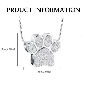 Collar con Urna para Mascotas, Diseño Clásico Moderno, de Acero Inoxidable, con Huella de Pata, Mini Recuerdo Ecológico para Gatos/Perros/Animales Pequeños, Venta al Por Mayor - Product Image 3