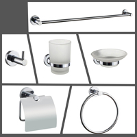 Ensemble d'accessoires de salle de bain en alliage de zinc au design moderne, avec verre dépoli, fixation murale, haute qualité, facile à nettoyer