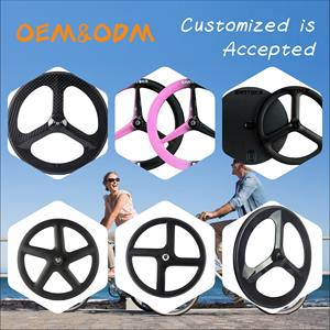 Jeu de roues de gravier en Fiber de carbone Jantes de vélo à 5 rayons Pignon fixe Rujixu Paire de roues 700C pour les trajets quotidiens - Product Image 2