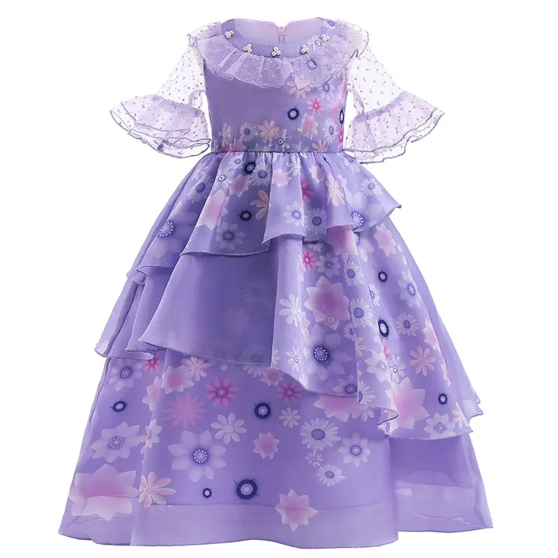 Fantasia de princesa vestidos, crianças, aniversário, carnaval, roupas de festa, meninas, isabella, encanto, vestido cosplay mirabela, trajes