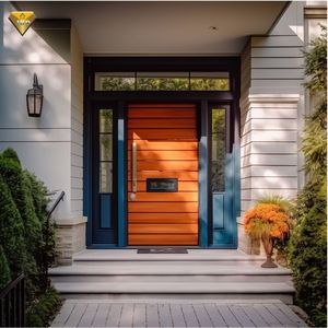 Porta d'Ingresso Esterna JBDHOME <span class=keywords><strong>in</strong></span> Legno Massello Premium, Stile Minimalista con Finitura Naturale per Appartamenti, Ville o Hotel - Product Image 2