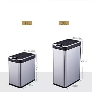 Cubo de basura de inducción de pie de acero inoxidable inteligente cubo de basura Cubo de pañales para interior cocina dormitorio Cubo de reciclaje - Product Image 3
