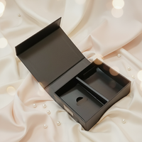 Boîte cadeau noire à double compartiment, étui robuste pour petits cadeaux, finition mate élégante, personnalisable, légère et portable