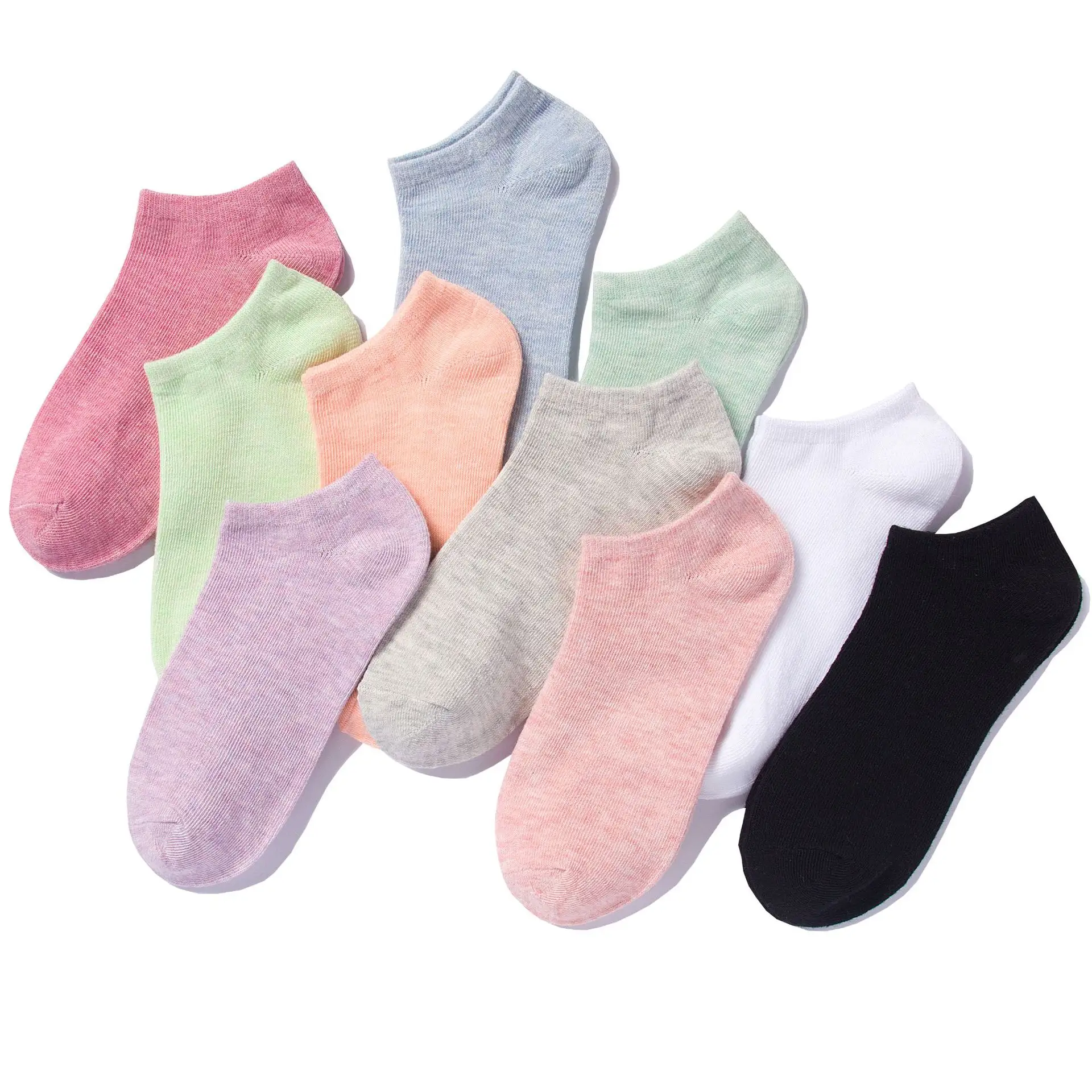 Cheap Wholesale cotton summer Women's Ankle Socks Candy Color Short Ankle Thin Cotton Sport Socks for Women
