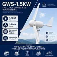 Générateur éolien 1500W GWS-1500W 48V DC, rotor 2,9m, triphasé PMSG, démarrage à 2m/s pour tour de télécommunication, station de base, IP54