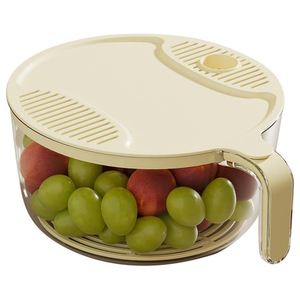 Recipientes Multifuncionales para Almacenamiento de Cocina, Cesta de Plástico con Tapa para Escurrir Verduras, Frutas y Arroz, para Refrigerador - Product Image 1