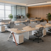 Estación de Trabajo para Oficina, Escritorio Modular con Panel de Privacidad, Estructura de Acero, 63 Pulgadas