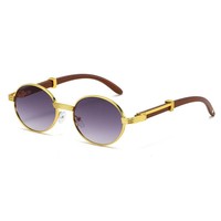 Nouvelles lunettes de soleil vintage en métal à monture ovale intégrale pour unisexe, verres PC, protection UV400