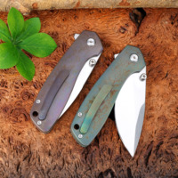 GT-T0072-2 Neues Klappmesser aus Titanlegierung mit Oxidationsgriff, VG-10 Stahl und Keramikkugellager