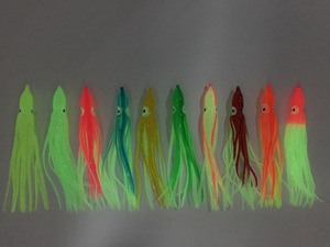 <span class=keywords><strong>Esche</strong></span> da Pesca in Plastica Morbida da 4cm, 5cm, 6cm, 8cm, 10cm, 12cm per Traina, con Gonne di Polpo e Gonne di Calamaro Luminose - Product Image 3