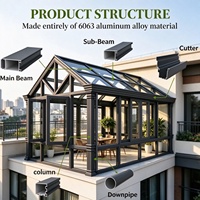 Kit d'extension de véranda préfabriquée personnalisée HANNOVER, véranda en aluminium et verre, gain de place pour l'extérieur, la maison, la cour, le jardin