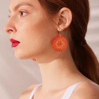 Pendientes de Gota de Aleación de Cobre Chapados en Oro con Cuentas de Cristal de Semillas de Cristal Hechos a Mano para Niños, Estilo Bohemia Chic