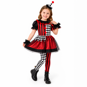Costumes de <span class=keywords><strong>Clown</strong></span> Noir et Rouge à Carreaux pour Filles, Idéaux pour Halloween et les Fêtes de Carnaval - Grande Vente ! - Product Image 6