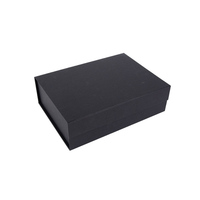 Boîte en carton magnétique noire de luxe personnalisée avec logo d'usine, vente en gros, pour perruques, vêtements, emballage cadeau pliable en papier B