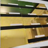 Haute qualité ISO modèle cartes de visite prix usine miroir or métal carte puce fente NFC Interface de Communication 13.56MHz