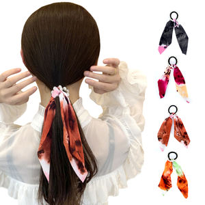 ربطات شعر فاخرة مزينة بالخرز مع شريط طويل مرن، إكسسوارات للنساء - Product Image 1