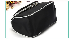Hot Selling <b>Nylon</b> Pouch Makeup <b>Bag</b> with logo Printed Black Large Capacity Cosmetic Toiletry <b>Bag</b> <b>Nylon</b> Makeup <b>Bags</b> - Product Image 5