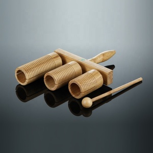 Instrument de musique à percussion traditionnel chinois très vendu, bloc sonore en bois AGoGo à 3 rangées, fabriqué en usine, naturel - Product Image 3