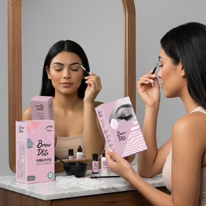 Kit de teinture pour sourcils BrowDlite à base de minéraux et d'herbes, formule en poudre à double embout, tenue jusqu'à 4 semaines pour des sourcils définis - Product Image 1