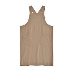 Delantal Blanco Tipo Pinafore para Mujer, Delantal de Cocina de Color Sólido con 2 Amplios Bolsillos para Hornear - Product Image 2