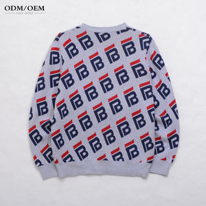 Suéter Cárdigan de Invierno para Hombre con Logotipo Personalizado, 100% Algodón, Patrón Jacquard, Cuello Redondo Informal, Prenda de Punto - Product Image 2